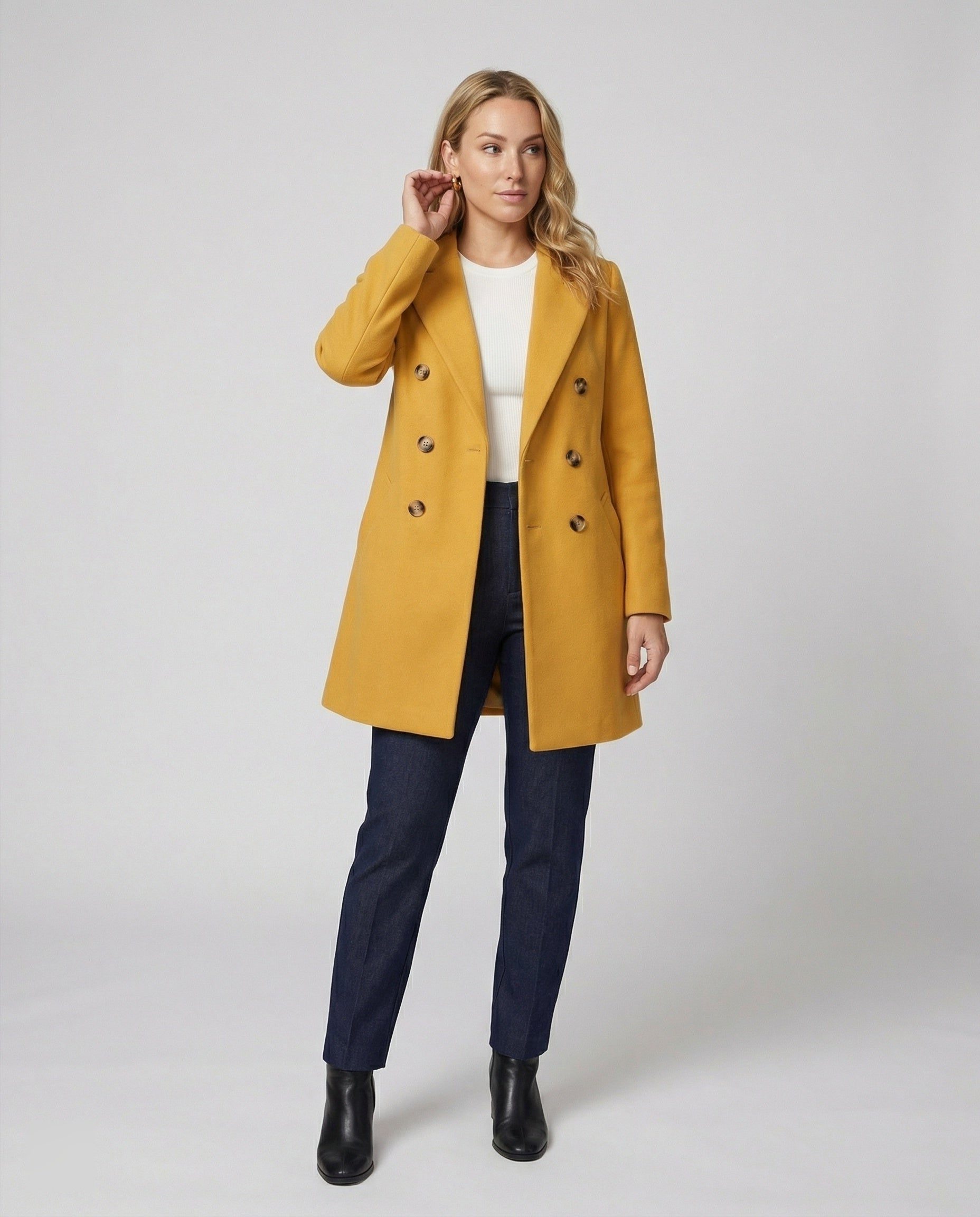 Double-Breasted Wool Coat for Women - View 2