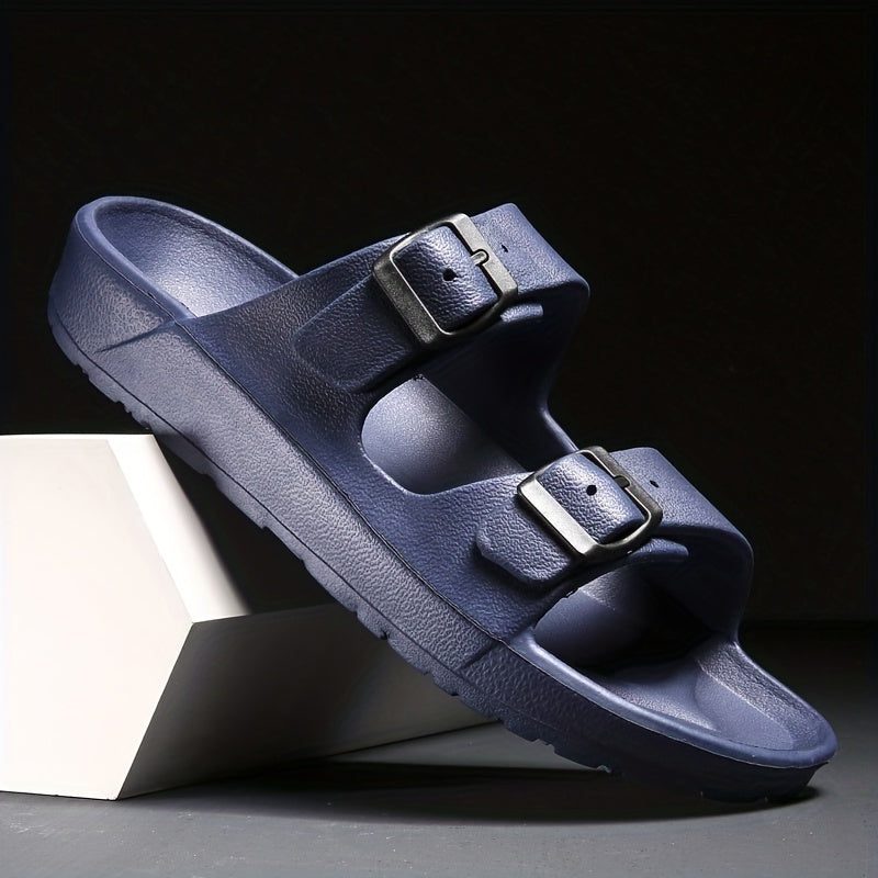 Double Buckle Slide Sandals for Women