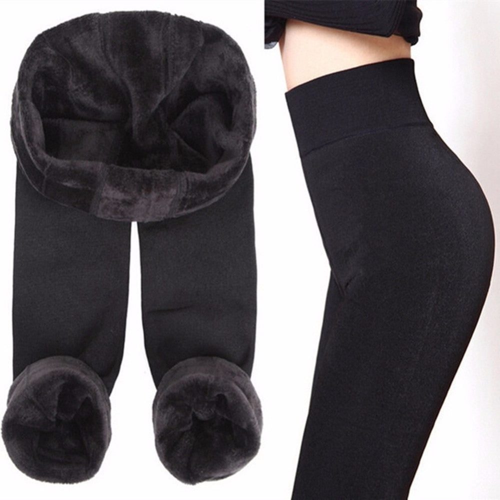 Fleece-Lined High Waist Leggings for Women