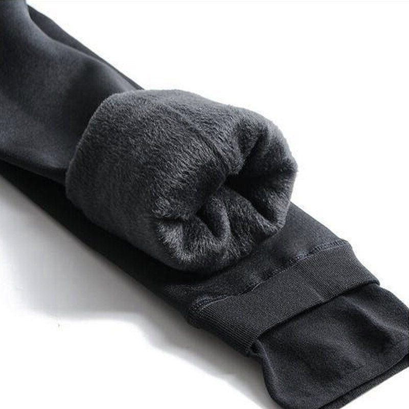 Fleece-Lined High Waist Leggings for Women - Gray