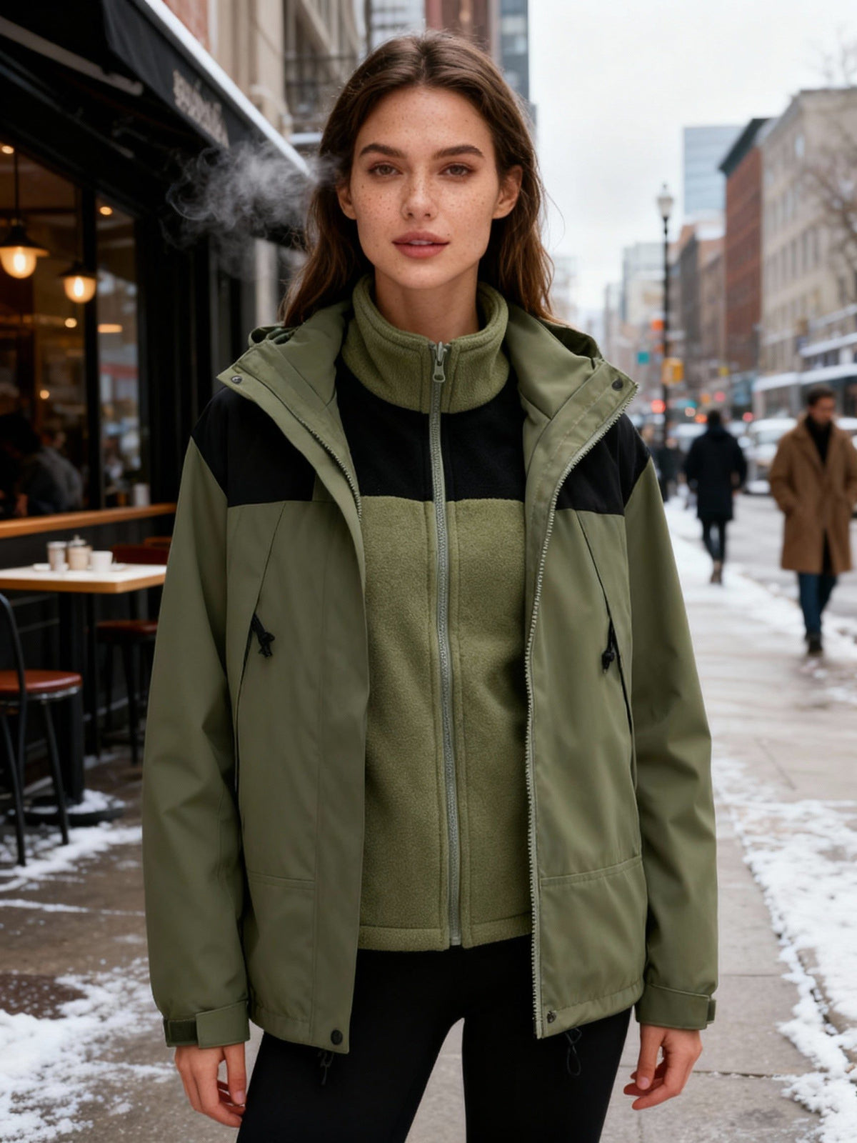 Fleece-Lined Hooded Winter Jacket for Women
