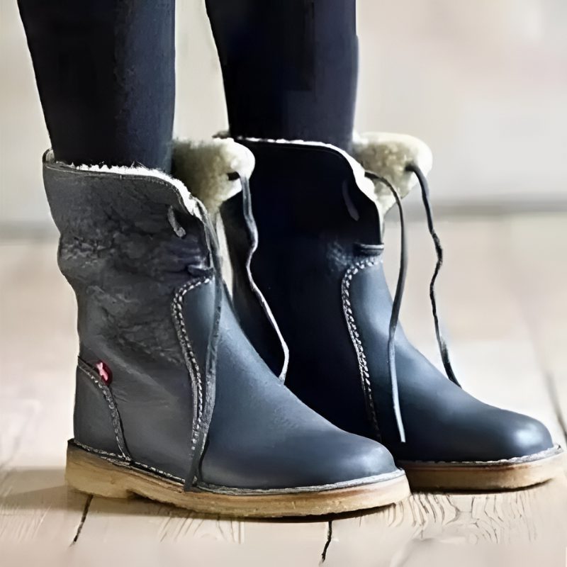 Fleece-Lined Lace-Up Winter Boots for Women - View 2