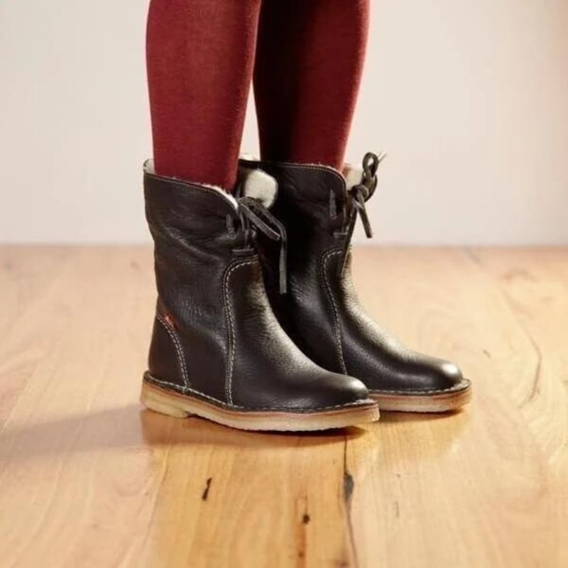 Fleece-Lined Lace-Up Winter Boots for Women - View 4
