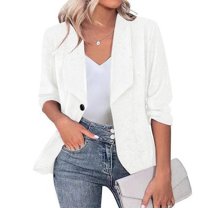 Glitter Blazer with Lapel for Women