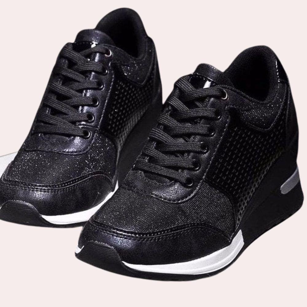 Glitter Platform Wedge Sneakers for Women