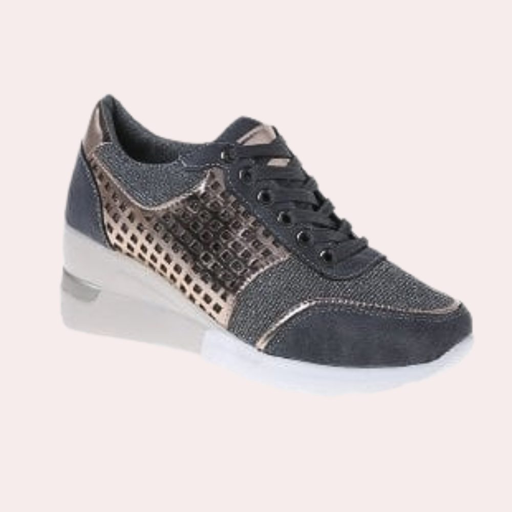 Glitter Platform Wedge Sneakers for Women