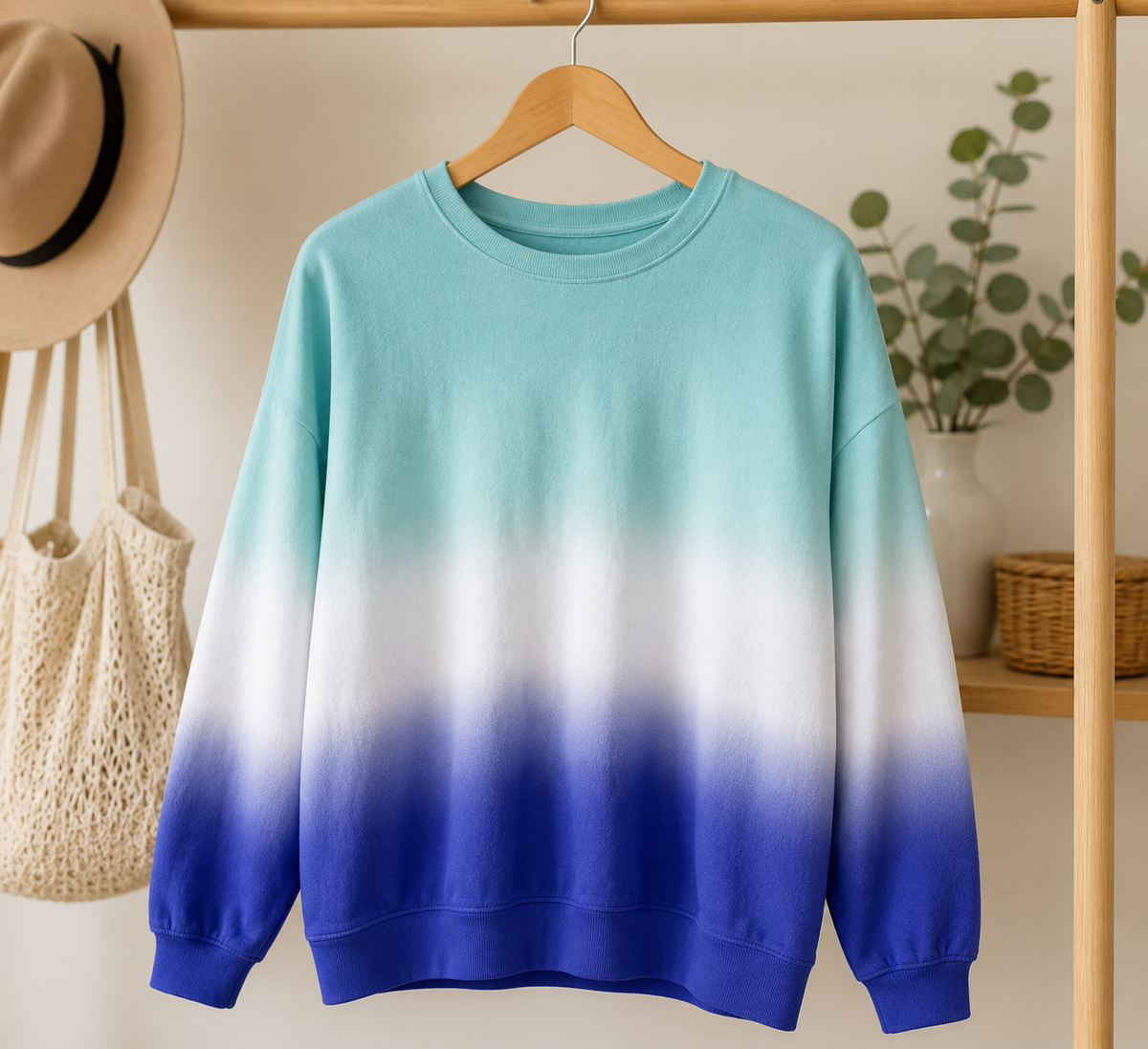 Gradient Sweatshirt with Crew Neck for Women
