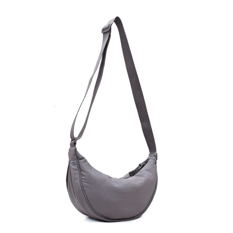 Half-Moon Shoulder Bag for Women - Gray