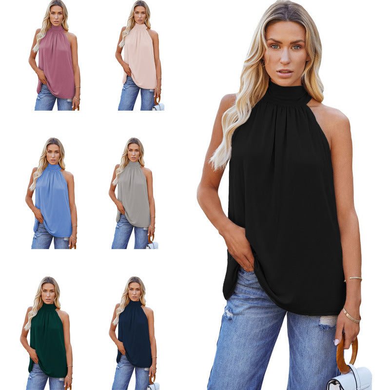 Halter Neck Sleeveless Top for Women