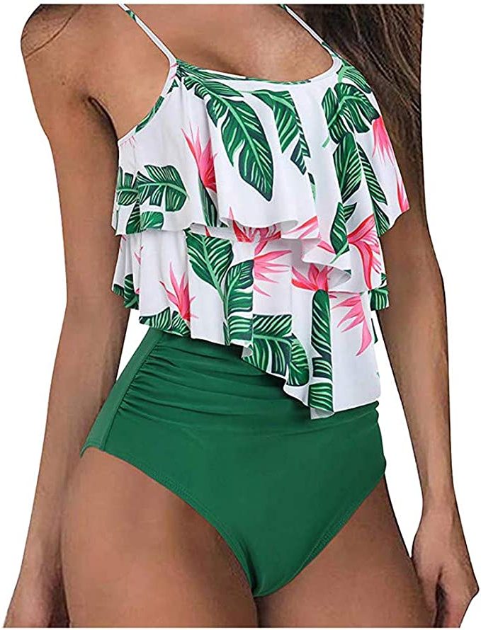 High Waist Bikini Top with Ruffles for Women