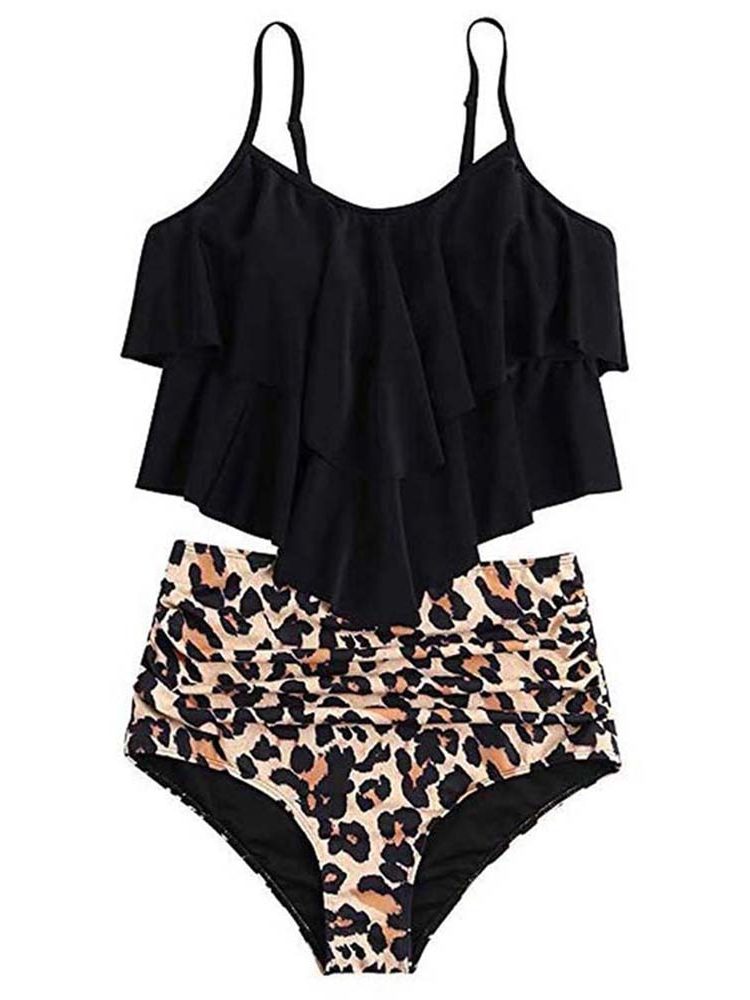 High Waist Bikini Top with Ruffles for Women