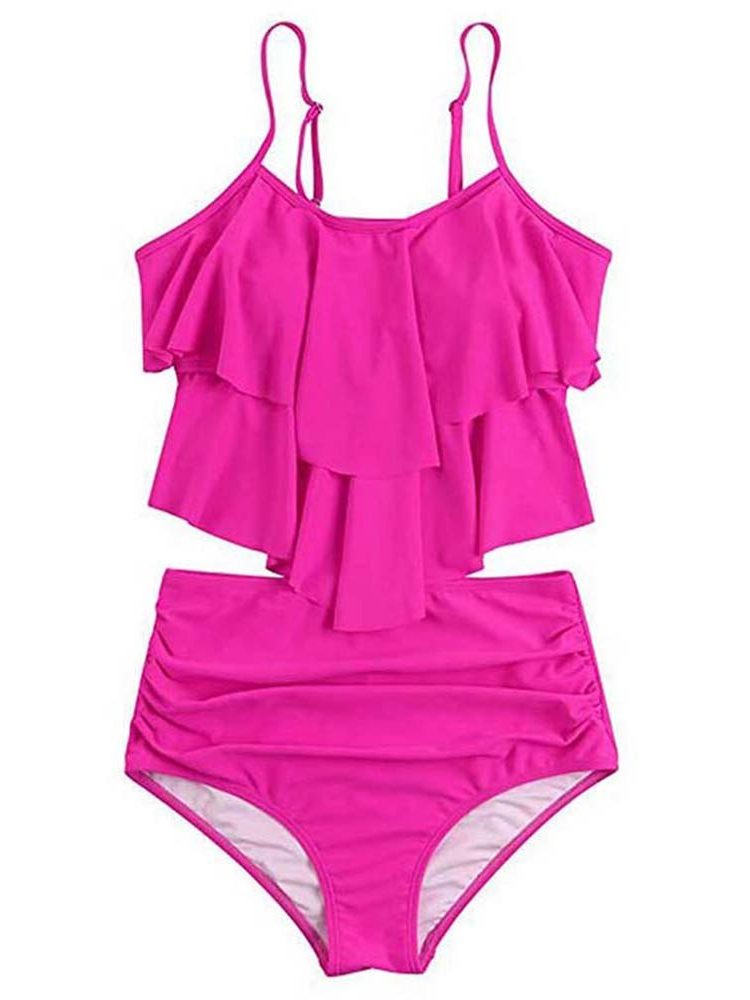 High Waist Bikini Top with Ruffles for Women