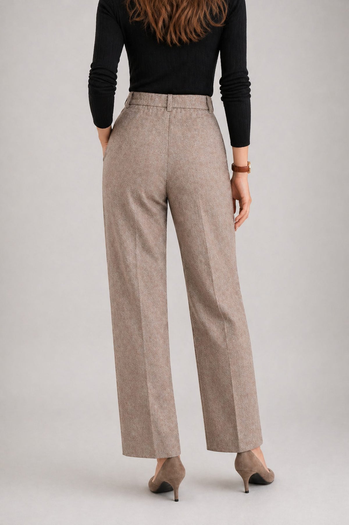 High Waist Tailored Wool Trousers for Women - View 2