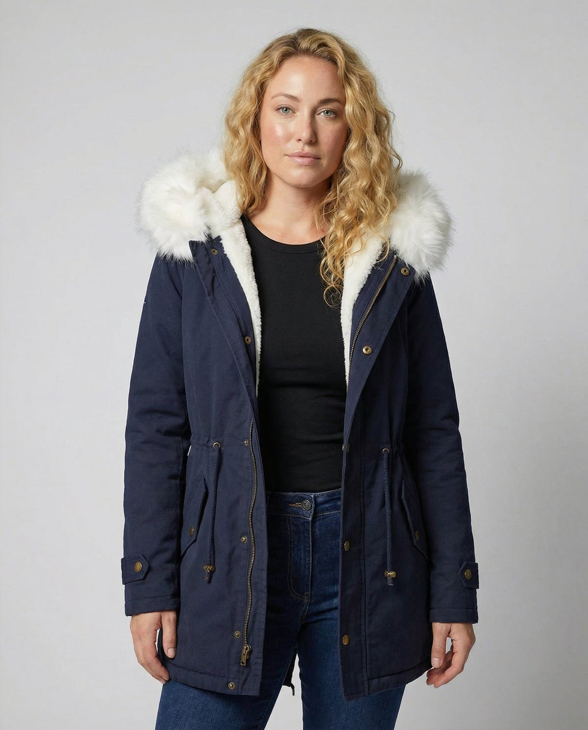 Hooded Faux Fur Winter Puffer Jacket for Women