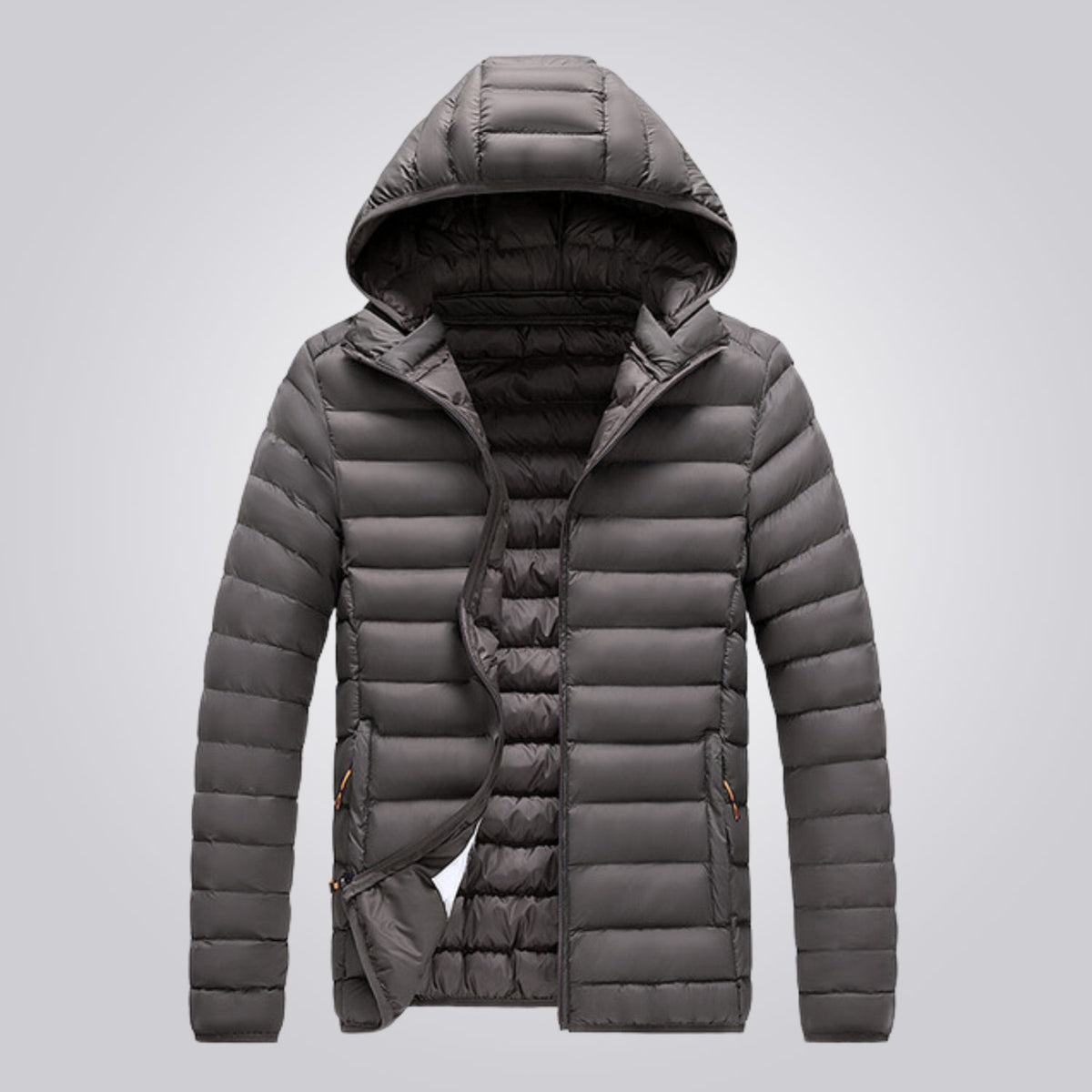 Hooded Longline Puffer Jacket for Women - Gray (Almost Sold Out)
