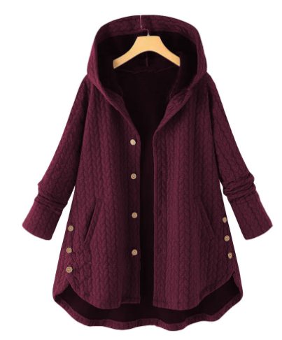 Hooded Quilted Mid-Length Jacket for Women