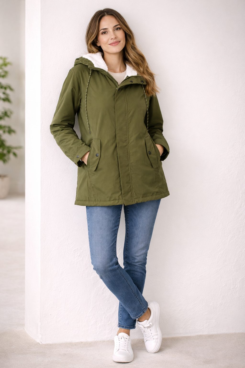 Hooded Quilted Parka Coat for Women
