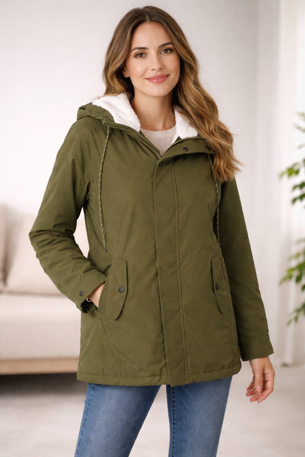 Hooded Quilted Parka Coat for Women - View 3