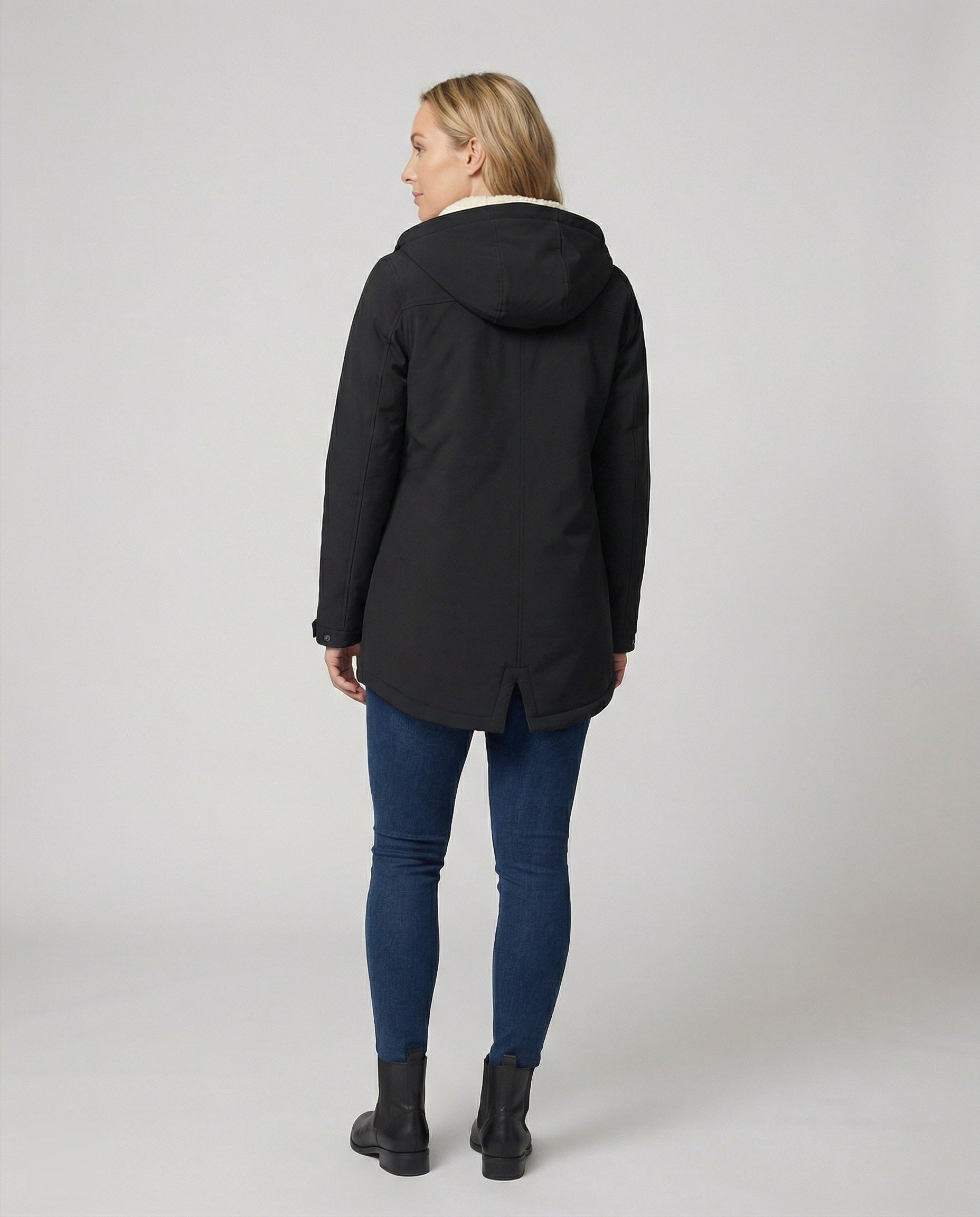Hooded Sherpa-Lined Parka Jacket for Women - View 4
