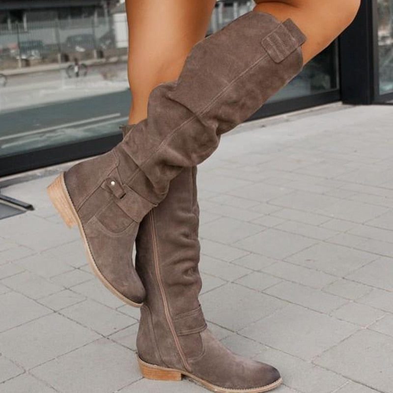 Knee High Suede Winter Boots for Women - View 9