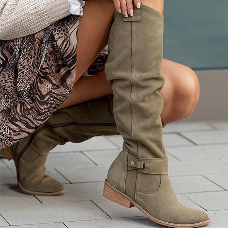 Knee High Suede Winter Boots for Women - View 11