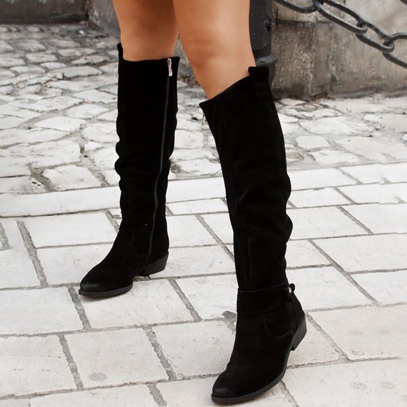 Knee High Suede Winter Boots for Women - View 12