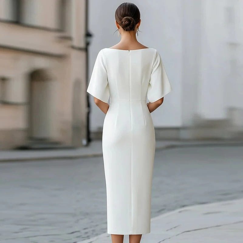 Knit Cocktail Midi Dress for Women - View 2