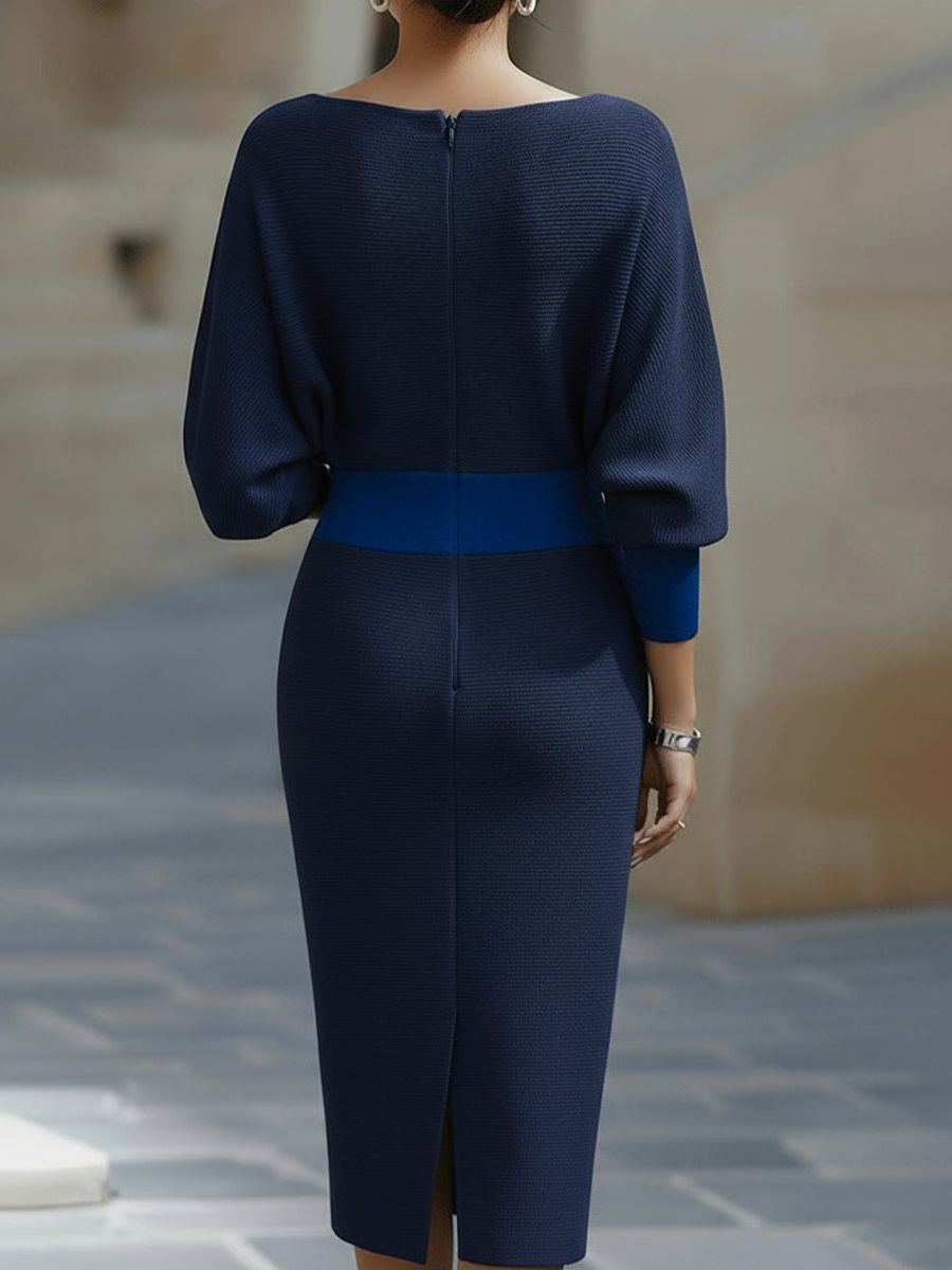 Knit Cowl Neck Midi Dress for Women - View 13