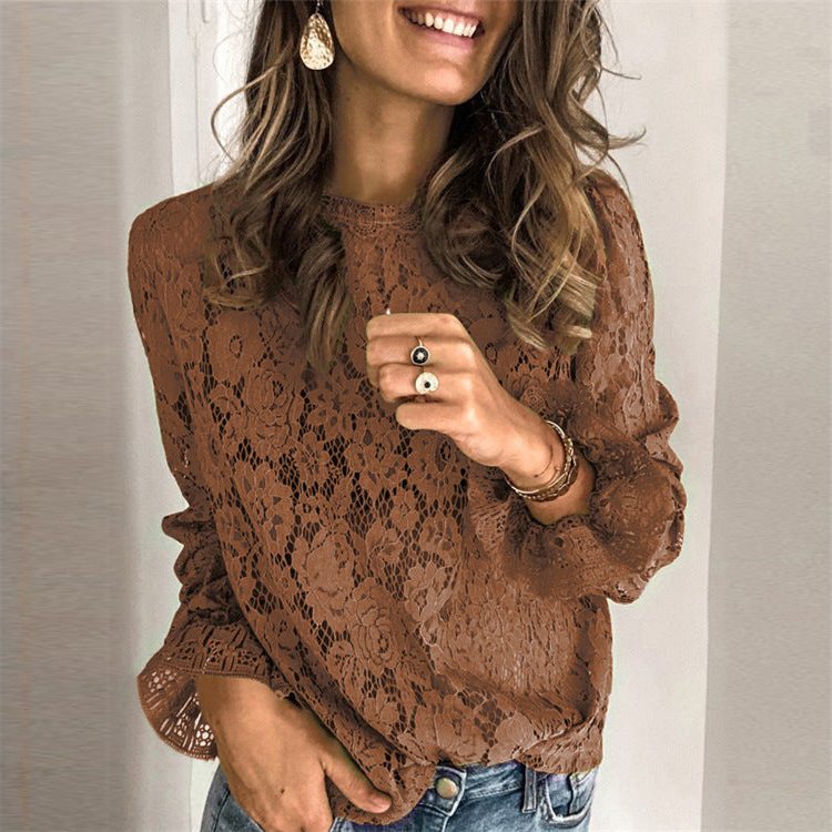 Lace Blouse with Long Sleeves for Women