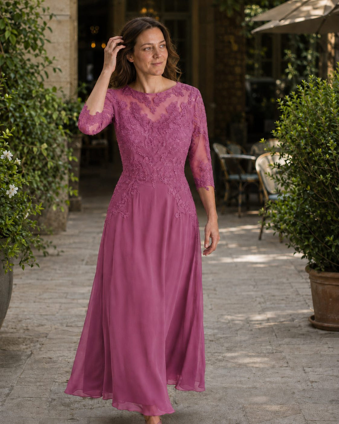 Lace Maxi Evening Dress for Women