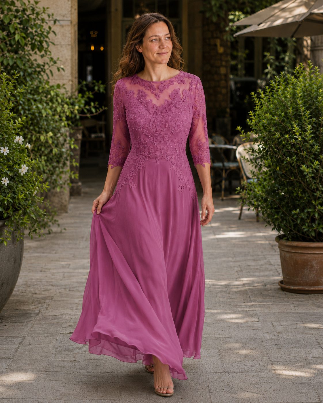 Lace Maxi Evening Dress for Women - View 3