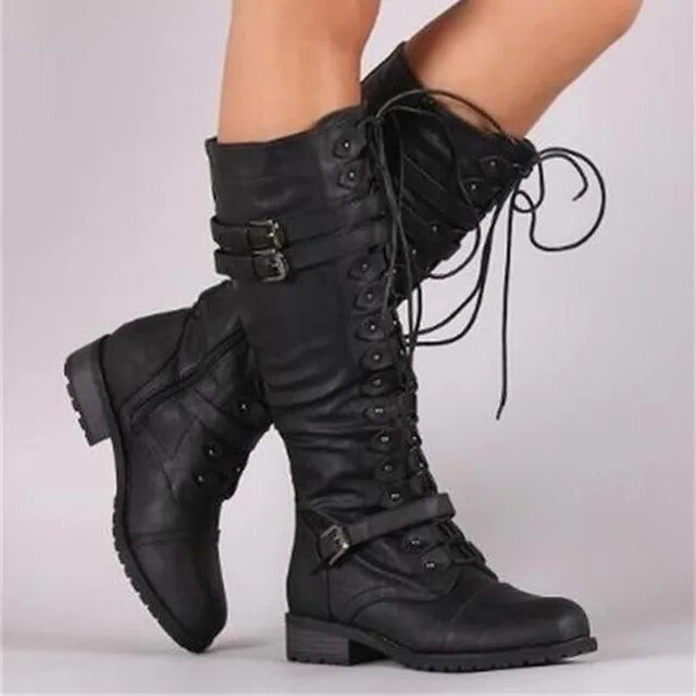 Lace-Up Knee High Boots for Women - View 5