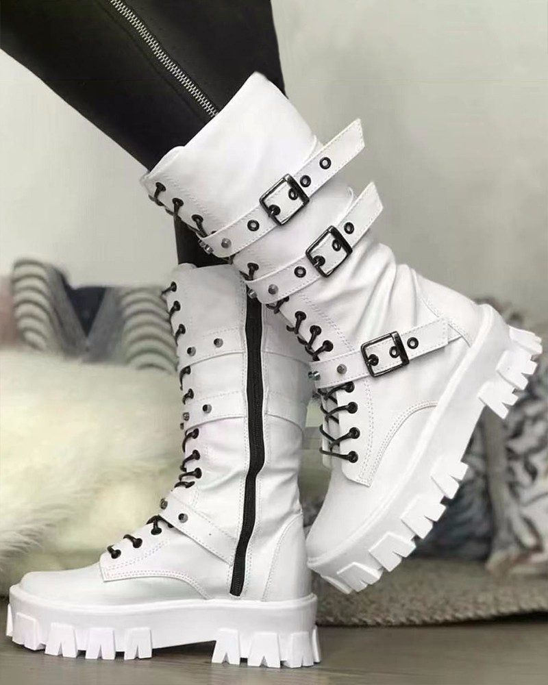 Lace-Up Platform Ankle Boots for Women - View 3