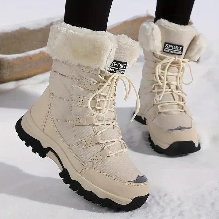 Lace-Up Winter Boots with Faux Fur Lining for Women