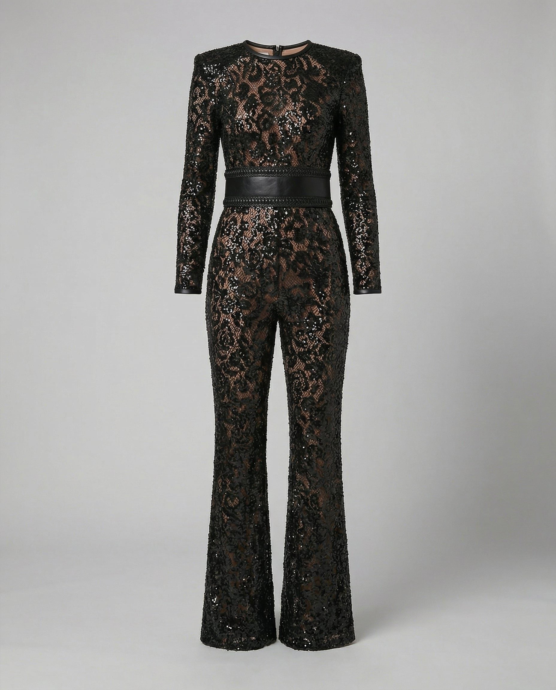 Lace Wide Leg Bell Bottom Jumpsuit for Women - View 2