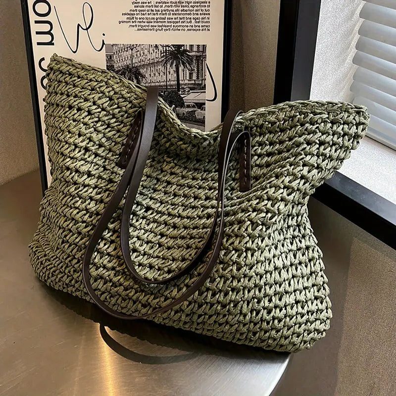Large Woven Tote Bag for Women