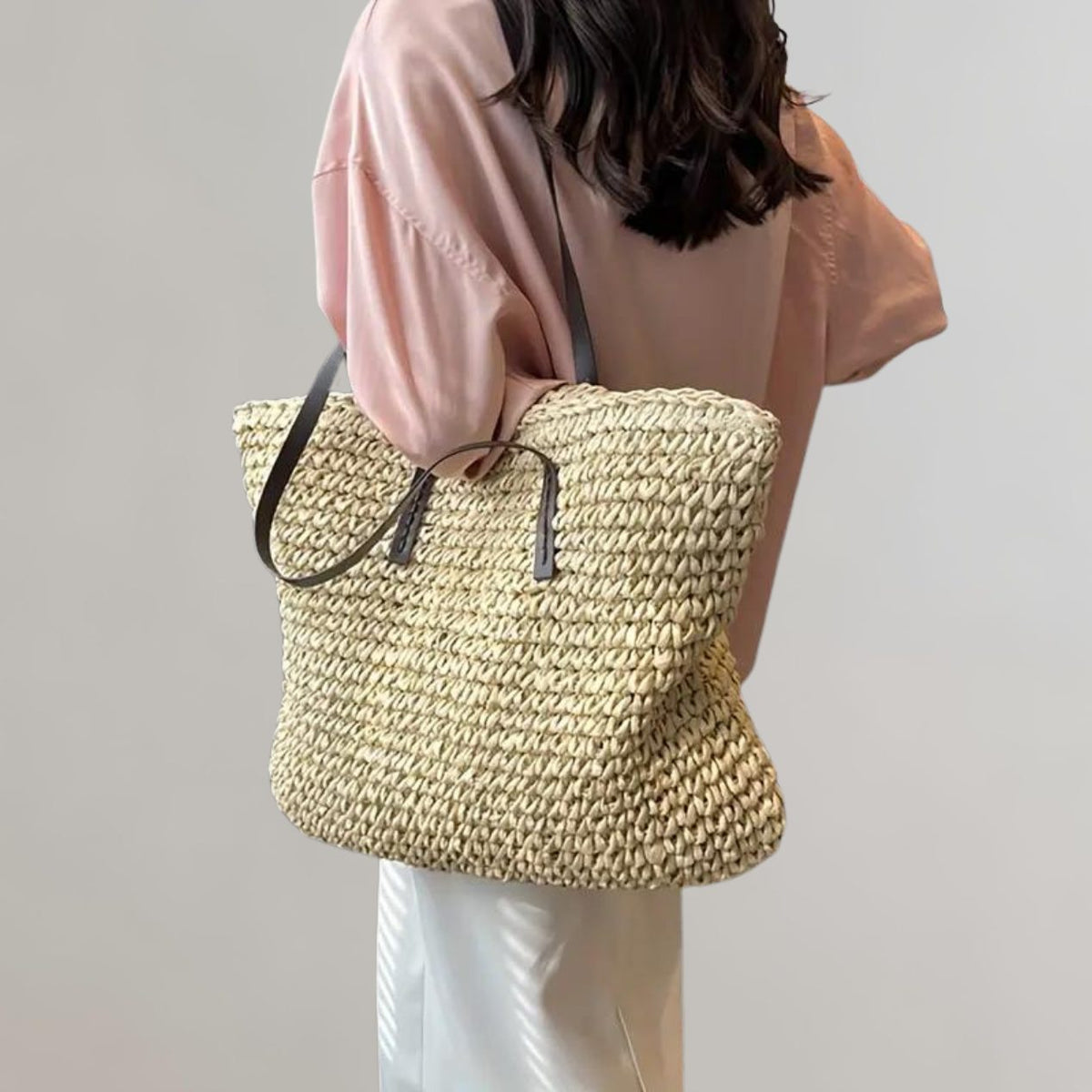 Large Woven Tote Bag for Women - View 3