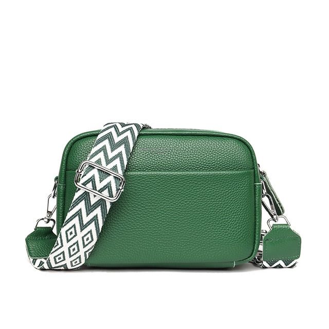 Leather Crossbody Bag for Women - Green