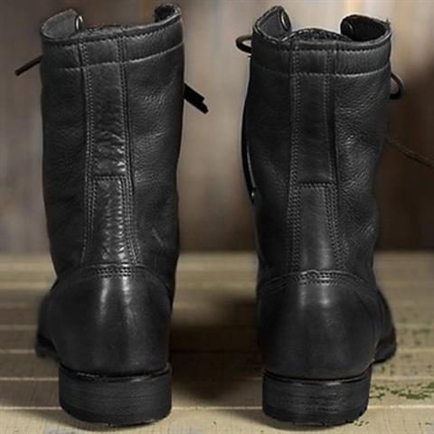 Leather Lace-Up Mid-Calf Boots for Women - View 4
