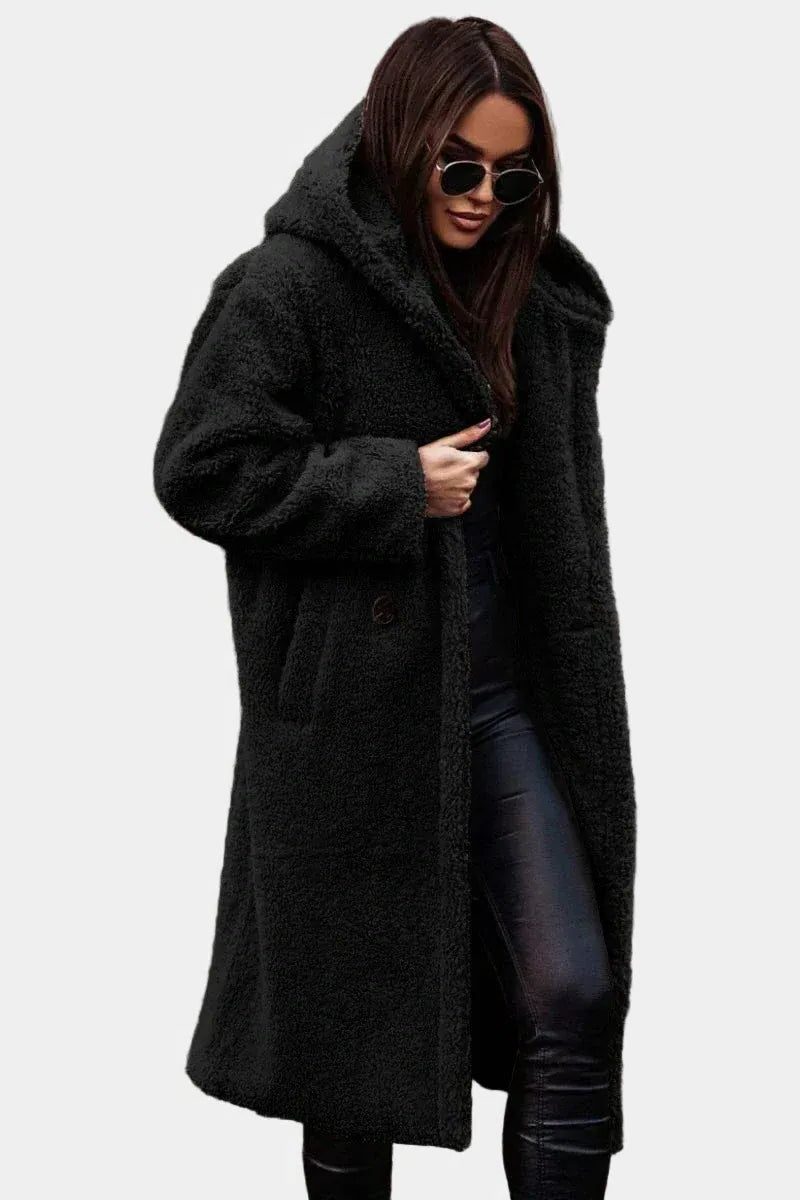 Long Hooded Teddy Winter Coat for Women