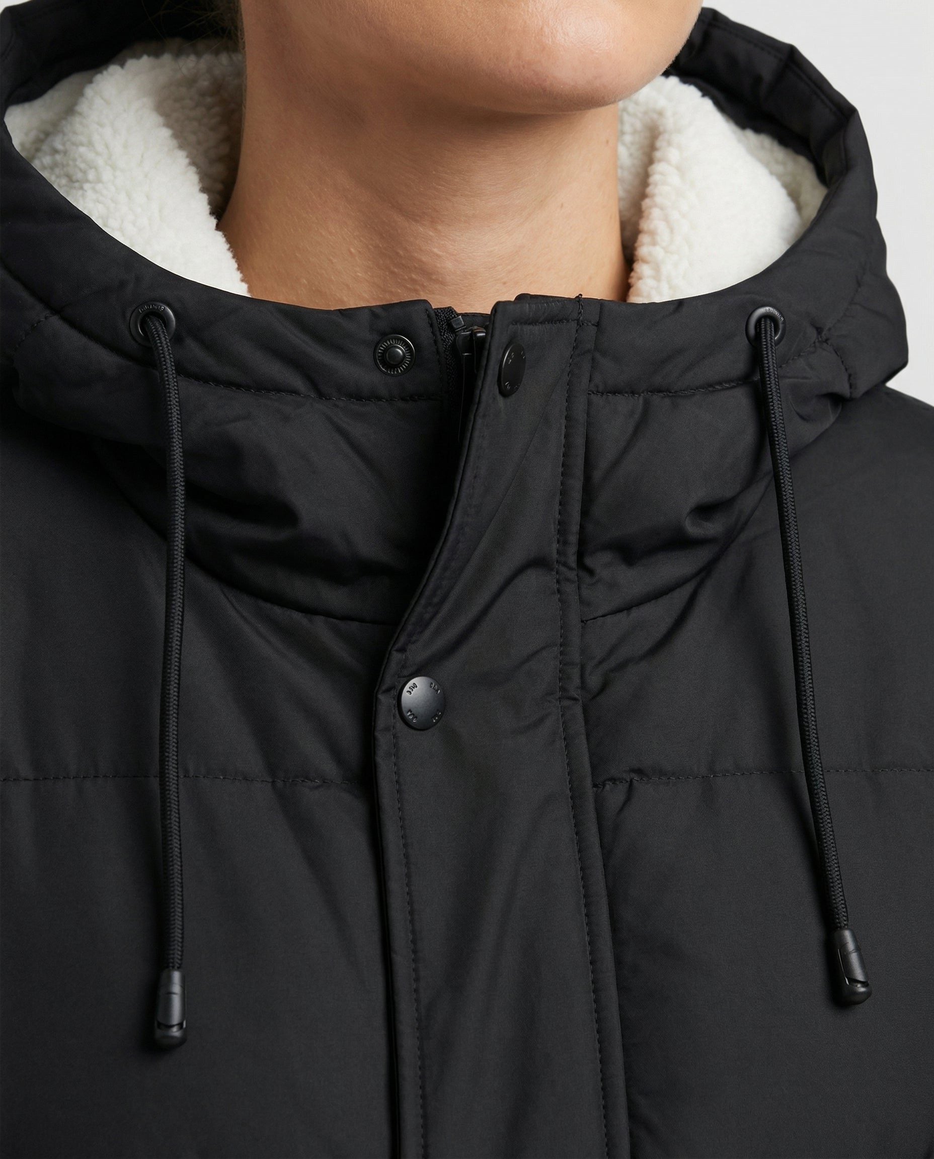 Long Puffer Coat with Sherpa Collar for Women - View 3