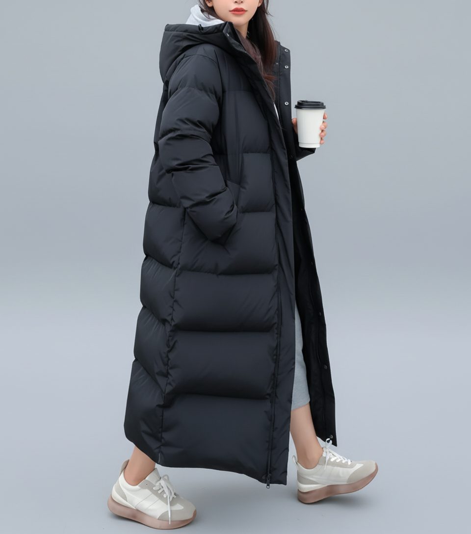 Long Puffer Coat with Sherpa Collar for Women - View 6