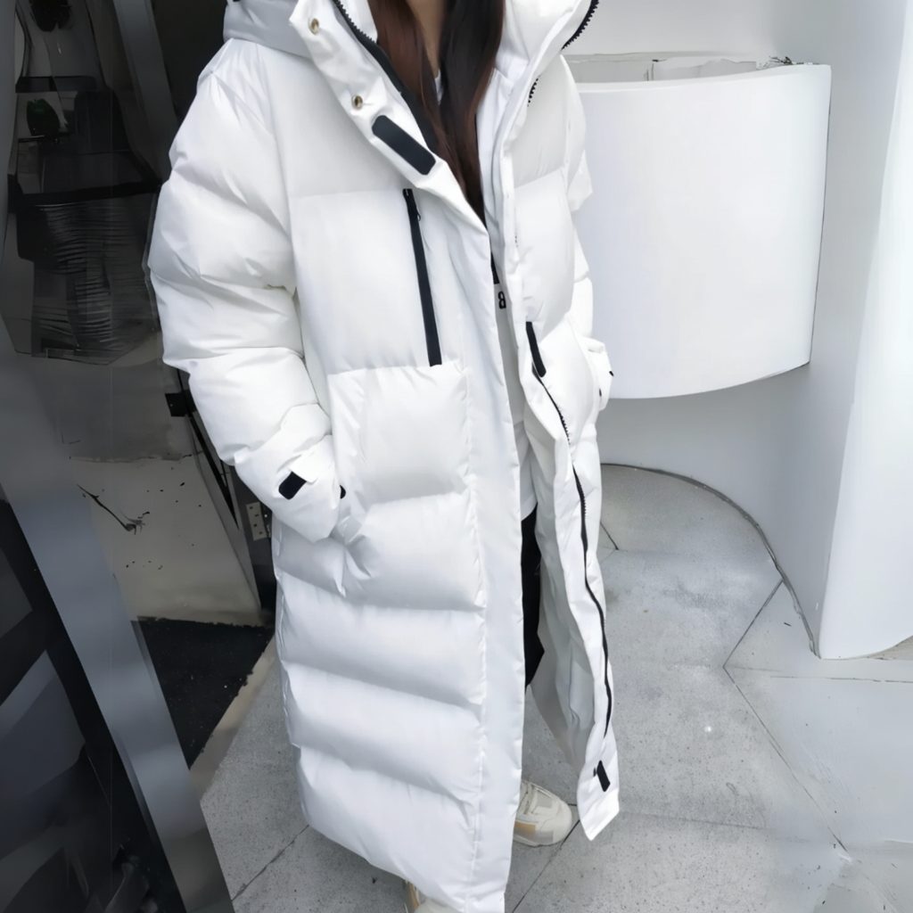 Long Puffer Coat with Sherpa Collar for Women - View 7