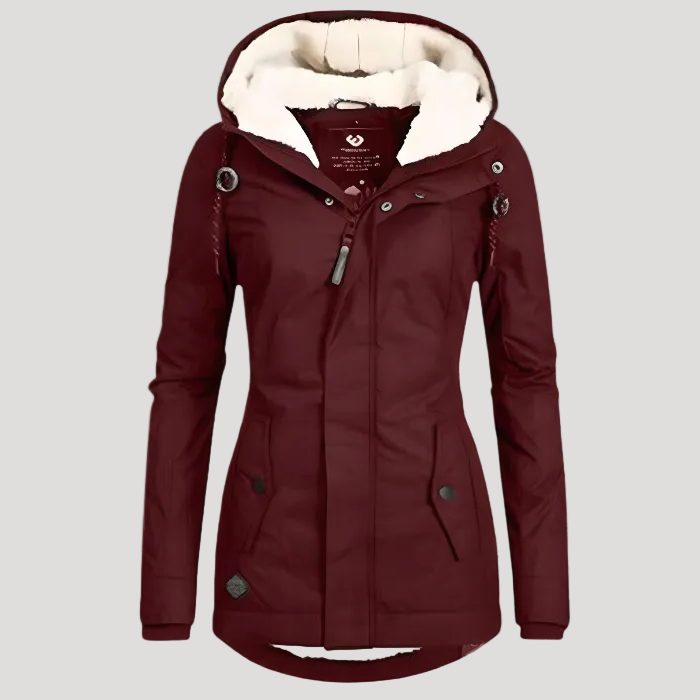 Long Puffer Jacket with Fleece Lining for Women - View 9