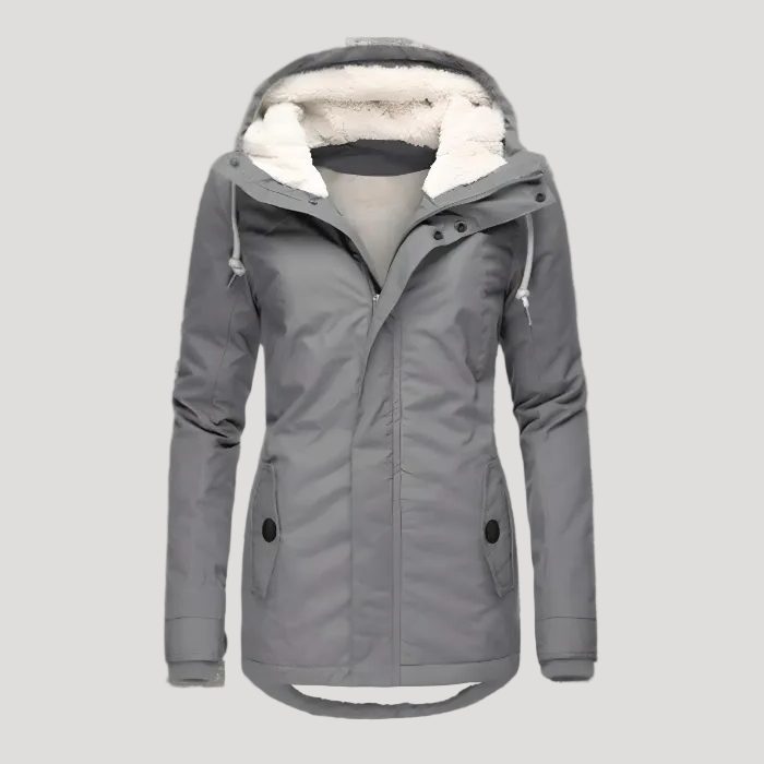 Long Puffer Jacket with Fleece Lining for Women - View 10