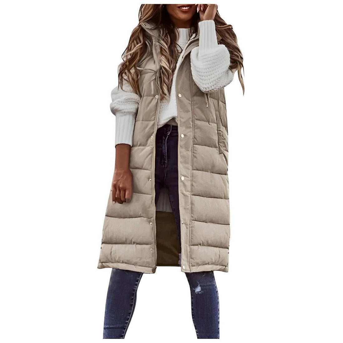 Long Quilted Puffer Vest for Women