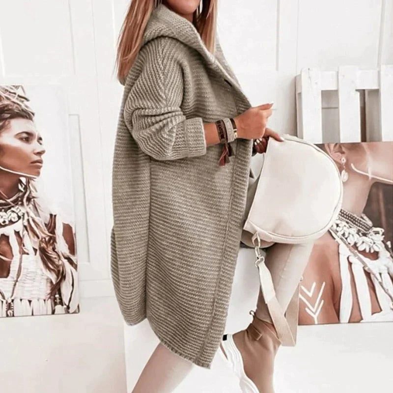 Long Ribbed Knit Cardigan for Women - View 6