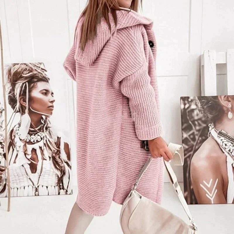 Long Ribbed Knit Cardigan for Women - View 5