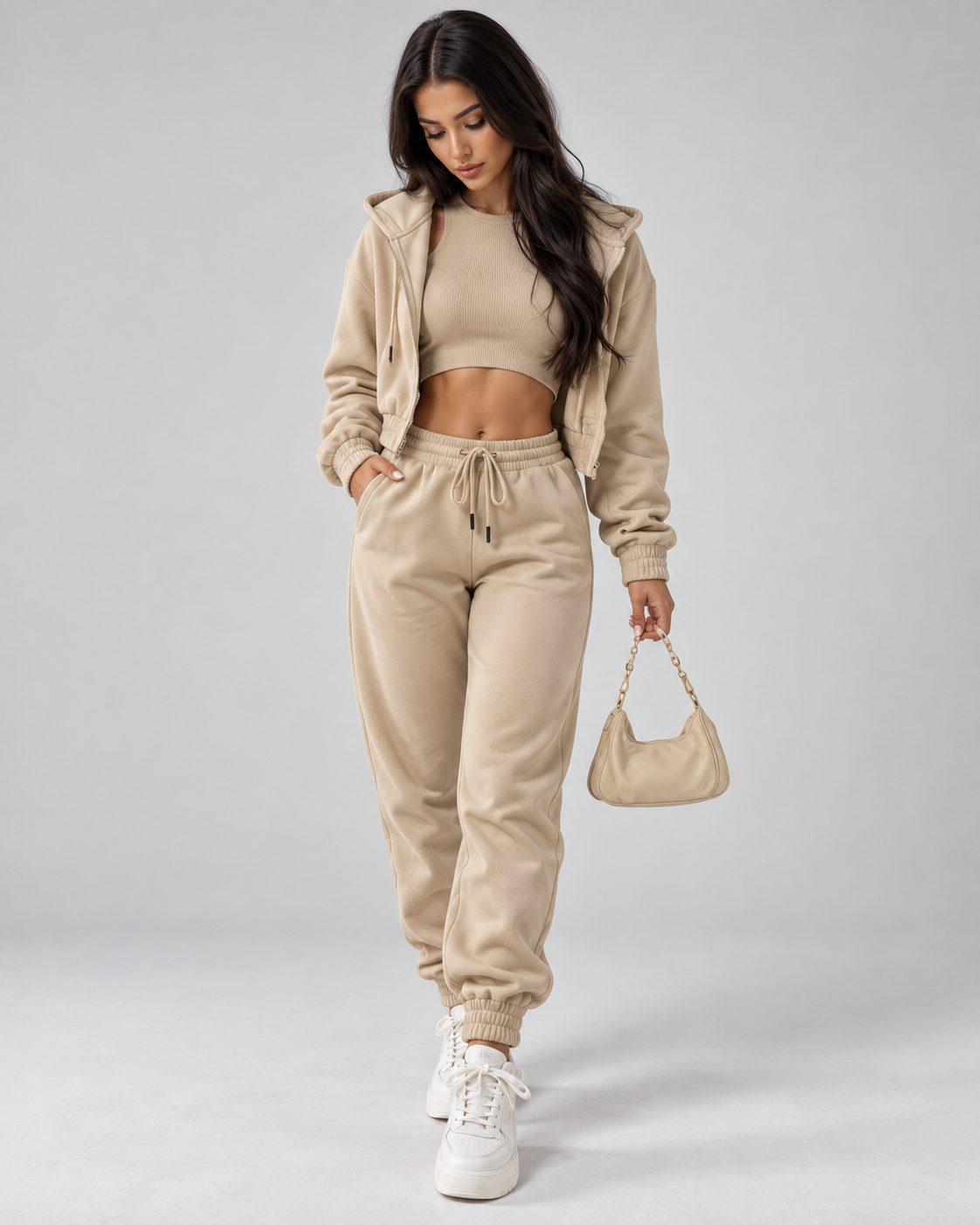 Long Sleeve Zip-Up Jogger Set for Women - View 2
