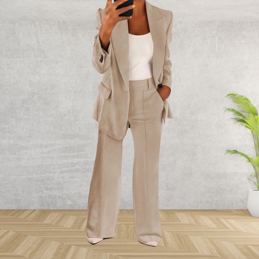 Longline Double-Breasted Blazer Set for Women